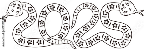Chinese New Year Of Snake 2025 Outline Vector.
Happy chinese new year 2025 year of the snake coloring drawing svg.
lunar new year.
Transparent Background .