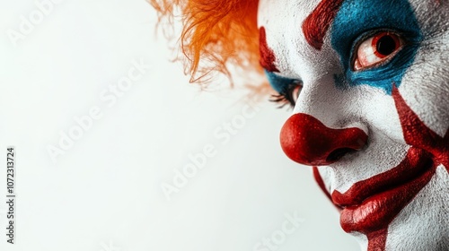 Funny clown against the white background  photo