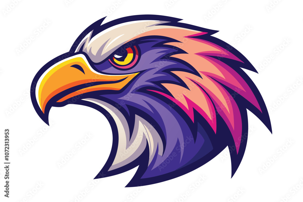 Obraz premium an colorful eagle head mascot logo vector illustration