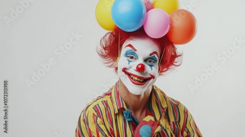 Funny clown against the white background  photo