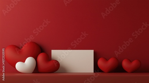 Valentine's themed retail display with heart shapes for romantic décor