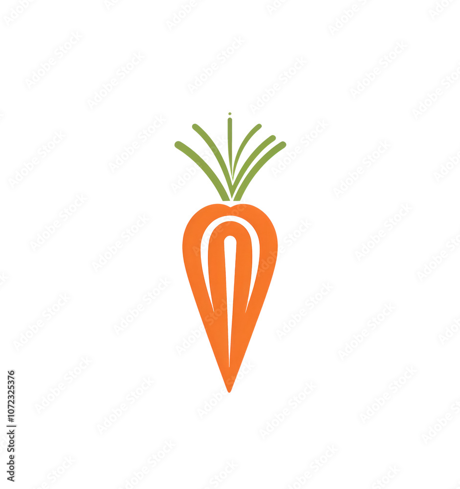 Stylish minimalist logo in the form of a carrot silhouette. Ideal for food branding, farm shops, and health food restaurants.