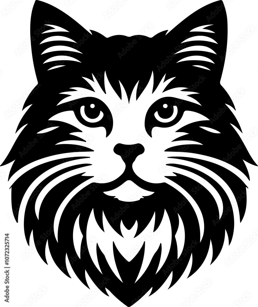 create a cat silhouette vector style with white background 