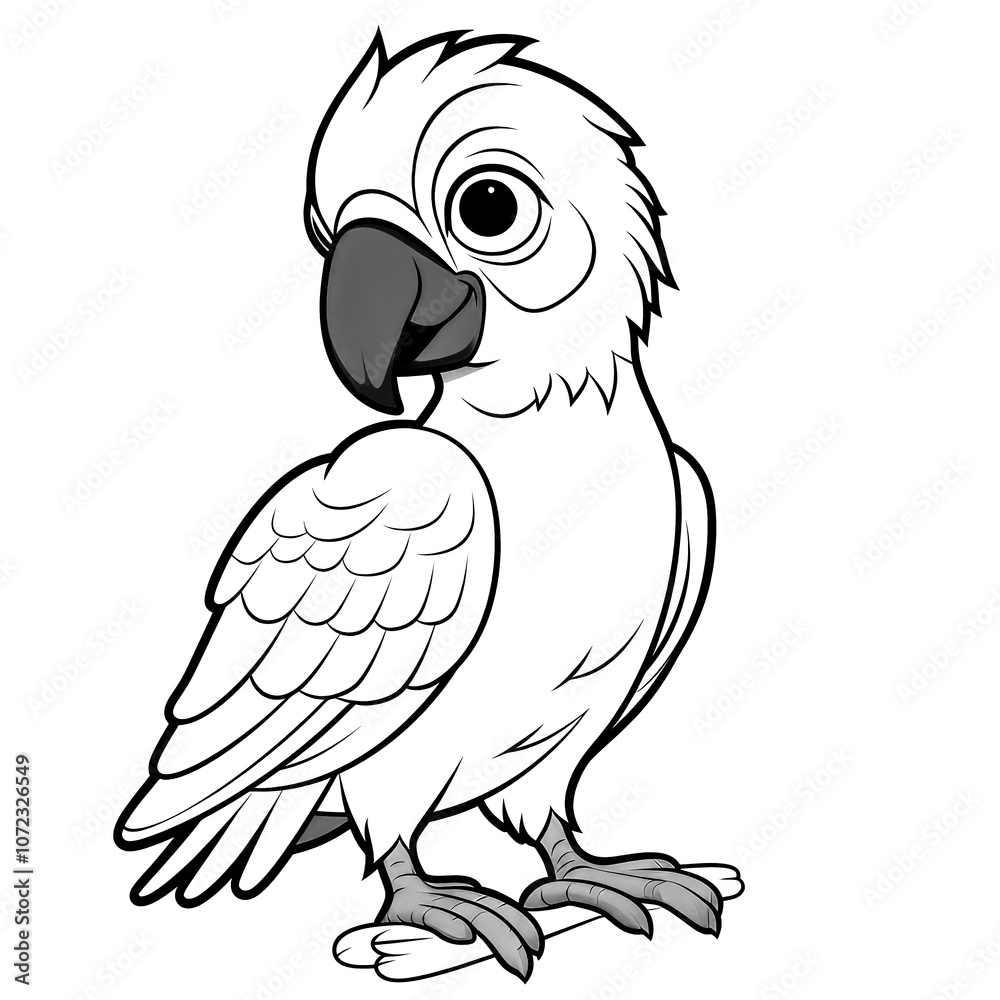 Fototapeta premium Bright coloring book for children with the image of various birds, stimulating imagination and creativity