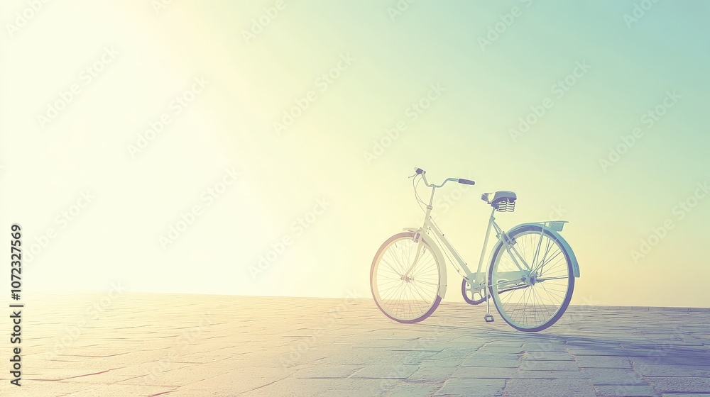 Fototapeta premium Elegant Stylized Bicycle on a Clean White Backdrop