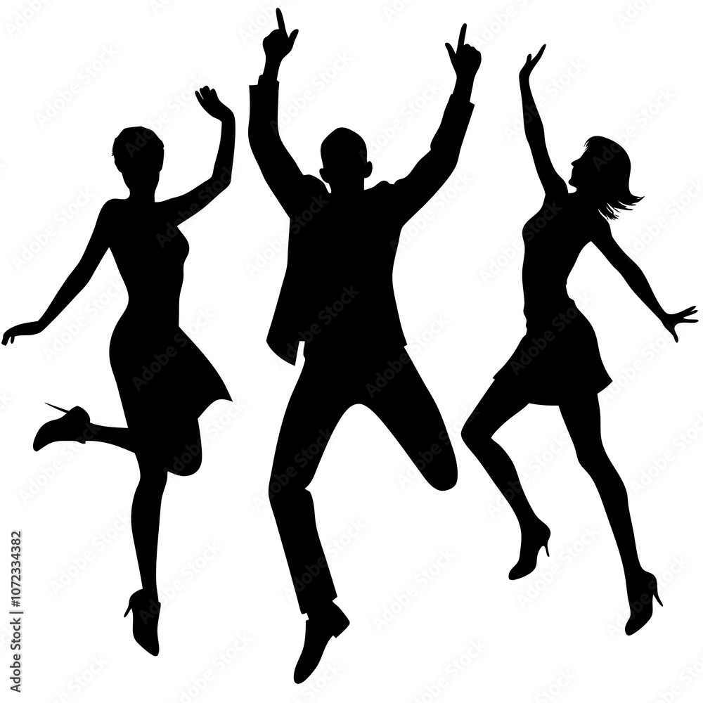 silhouettes of dancing people vector illustrations black vector silhouettes of dancing people vector illustrations black vector