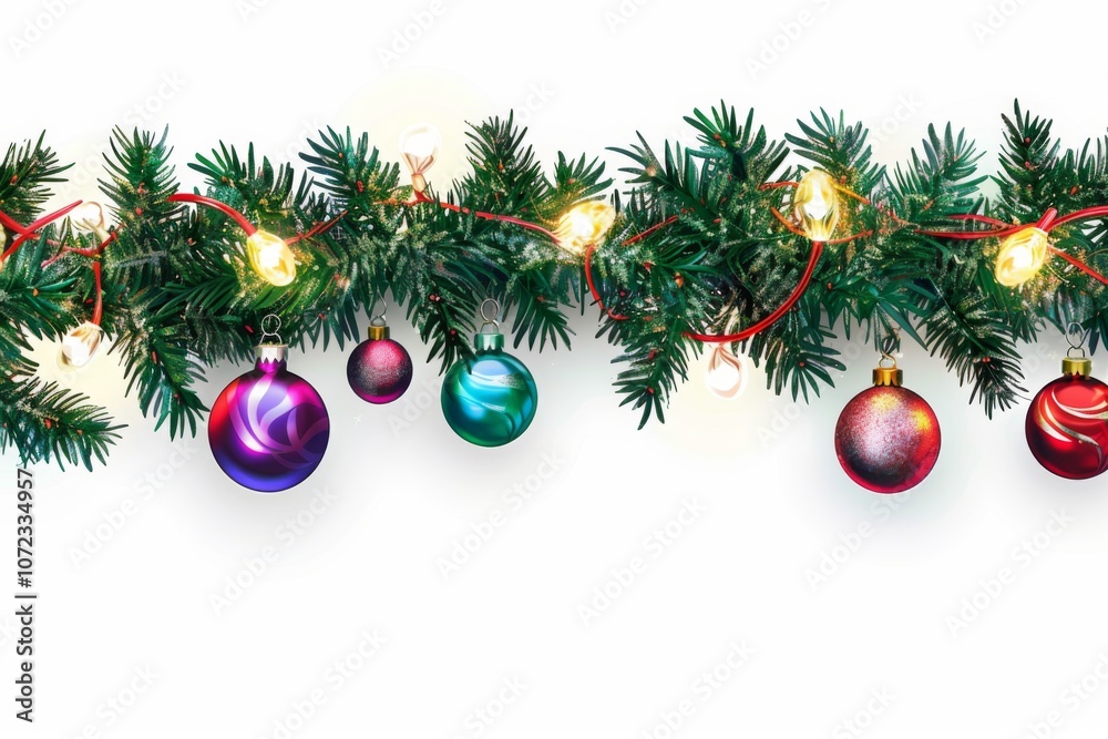 Festive Garland with Twinkling Lights