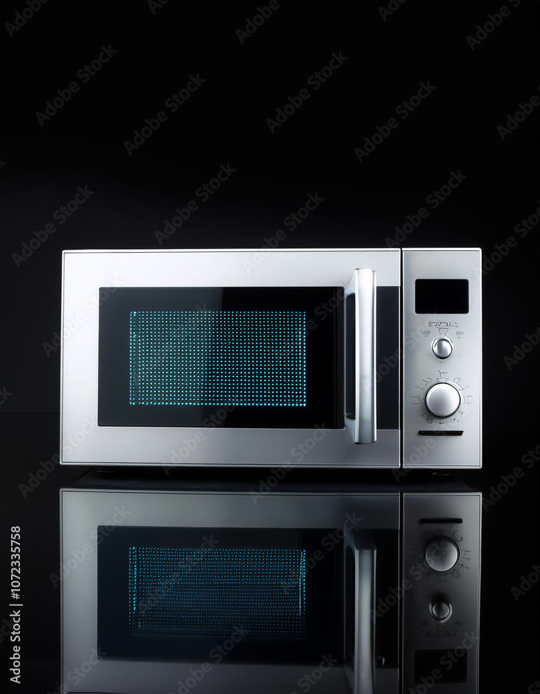 Obraz premium microwave, isolated on a dark black