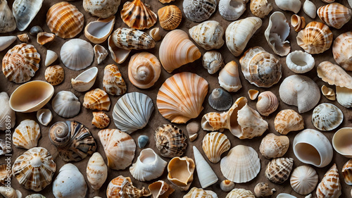 seashells on the beach shells background