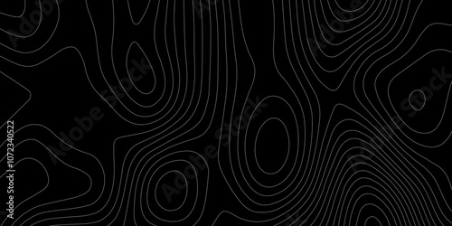 Abstract light pattern Vector illustration, Topographic map background concept, Vibrant neon lights pulsating patterns, Colorful topography contour lines isolated on black background.	