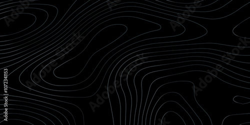 Abstract light pattern Vector illustration, Topographic map background concept, Vibrant neon lights pulsating patterns, Colorful topography contour lines isolated on black background.	