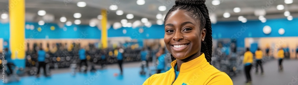 Overweight Person Smiling After Workout Session Overweight Person Smiling After Workout Session