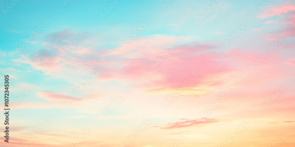 Pastel Pink and Blue Clouds in a Sunset Sky Pastel Pink and Blue Clouds in a Sunset Sky