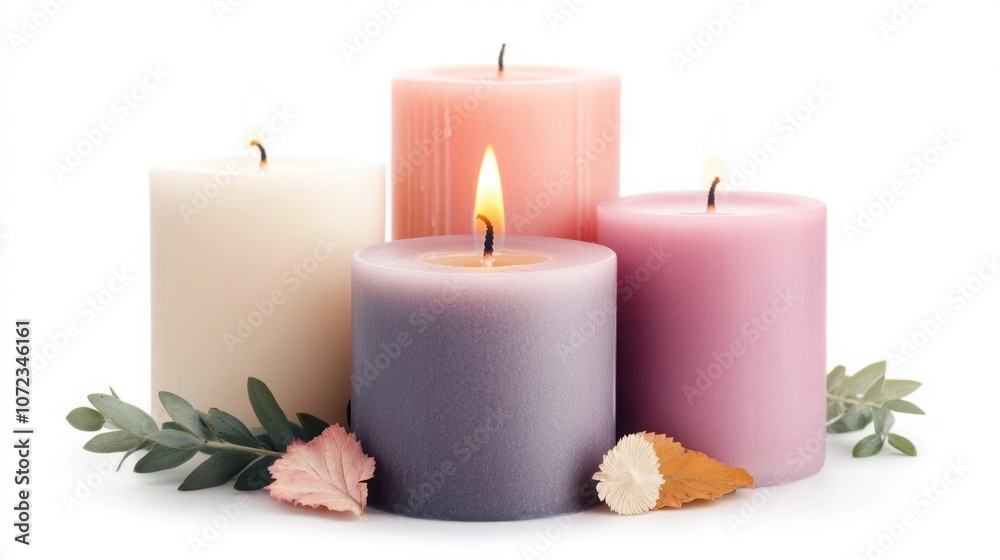 Cozy Autumnal Scene with Soft Decor and Candles Cozy Autumnal Scene with Soft Decor and Candles