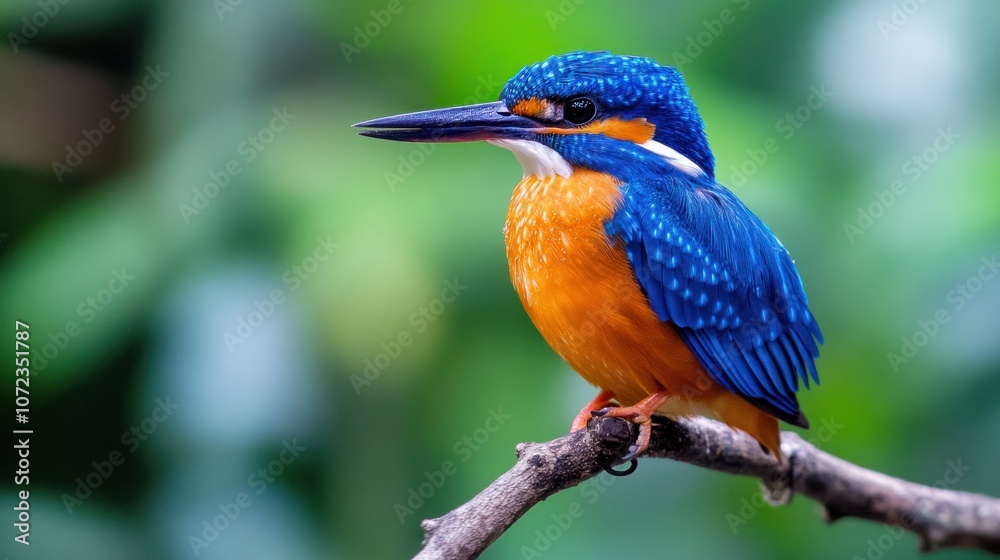 Blue-eared Kingfisher Perched on a Branch Blue-eared Kingfisher Perched on a Branch