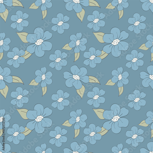 Cute feminine watercolor seamless pattern with wildflowers.hand drawn