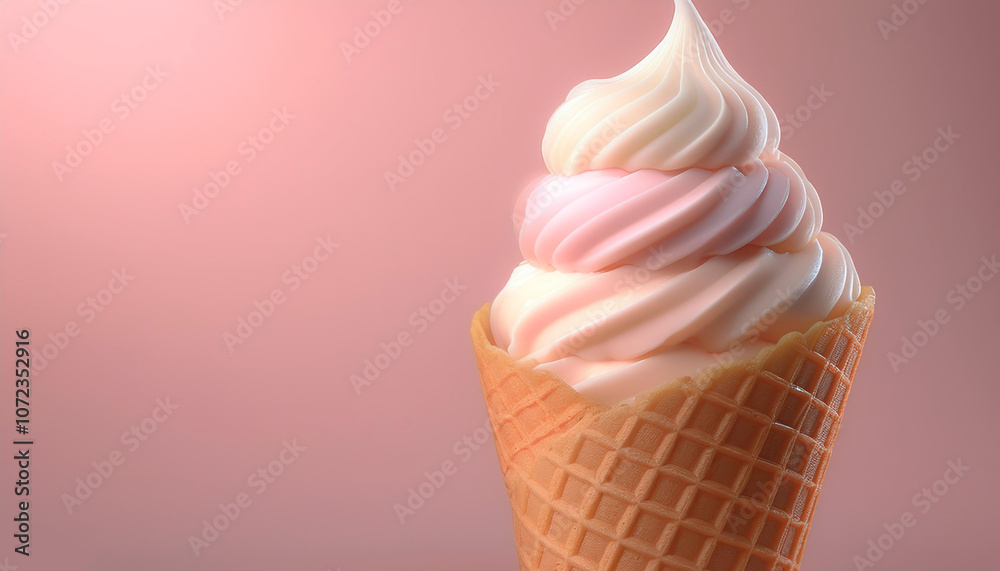 Ice cream cone, isolated on a Pastel Ice cream cone, isolated on a Pastel