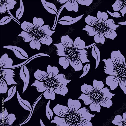Cute feminine watercolor seamless pattern with wildflowers.hand drawn