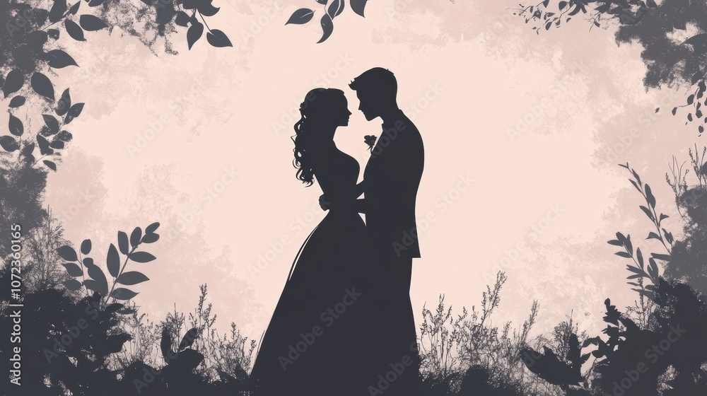 illustration of a newly married couple illustration of a newly married couple