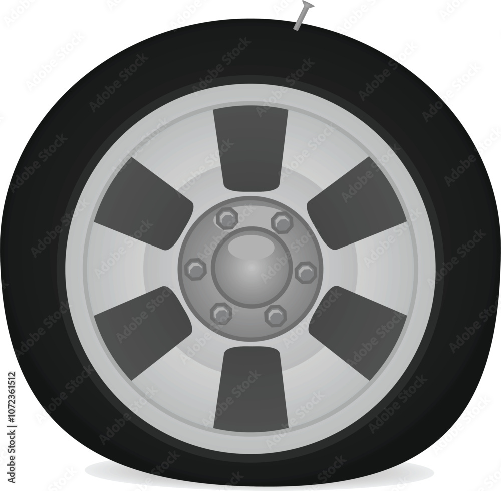 Obraz premium Car tire defect. vector illustration