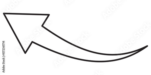 wavy curved Long arrow icon. long line arrow vector. flat style Arrow symbol. arrow on a white background. vector illustration.