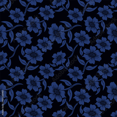 Cute feminine watercolor seamless pattern with wildflowers.hand drawn