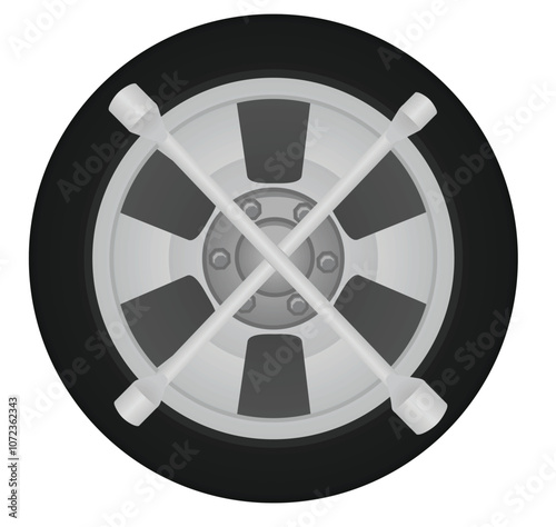 Car tire defect. vector illustration