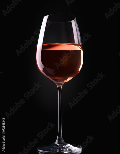 Glass wine, isolated on a dark black