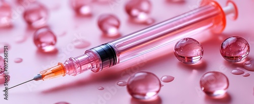 ozempic injection pen on a soft pink surface depicting medical tools for weight management focusing on the sleek design of the injector with an emphasis on health and wellness photo