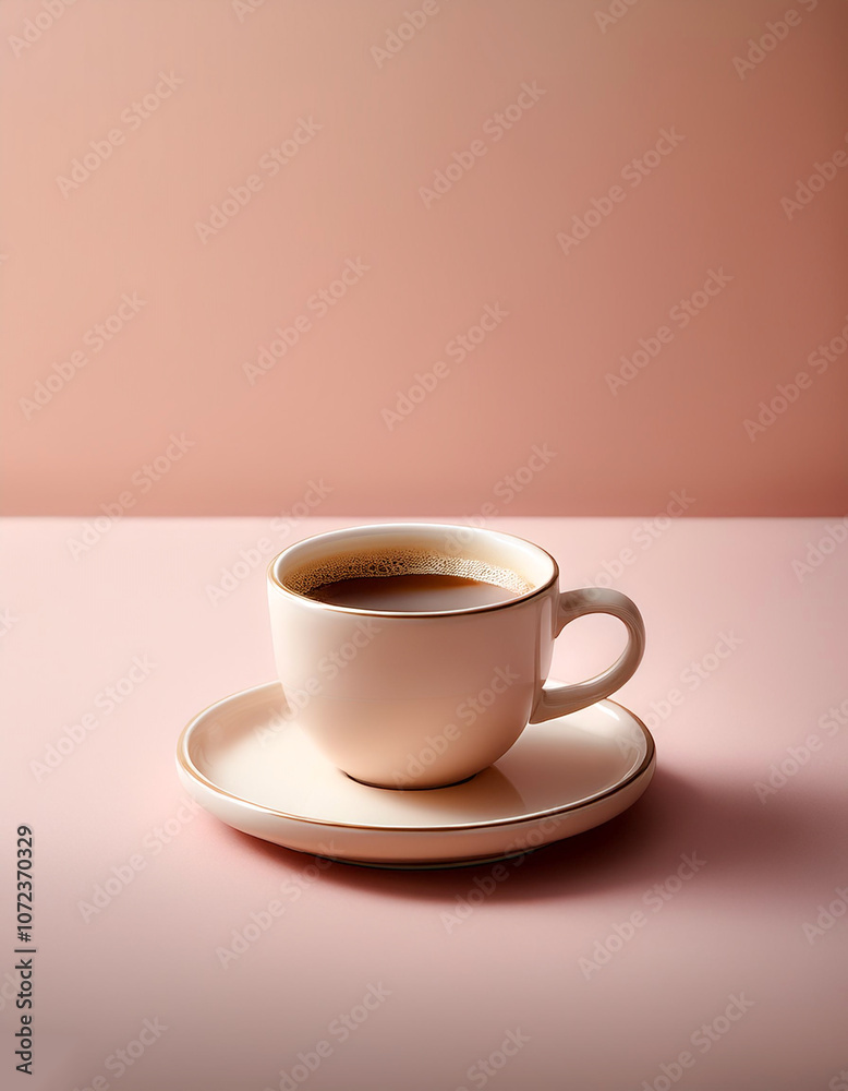 Cup of coffee, isolated on a Light Pastel Cup of coffee, isolated on a Light Pastel
