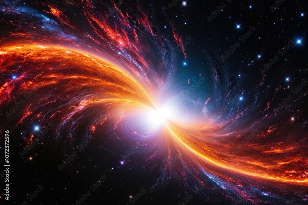 Stellar Dance of Energy and Blaze: A Whirling Cyclone of Colors in the Cosmos Stellar Dance of Energy and Blaze: A Whirling Cyclone of Colors in the Cosmos
