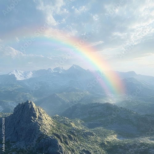 rainbow in the mountains