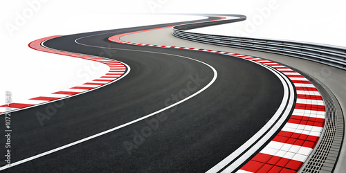 Empty Race Track with Modern Grandstand isolated on white background as transparent. PNG. AI GENERATED