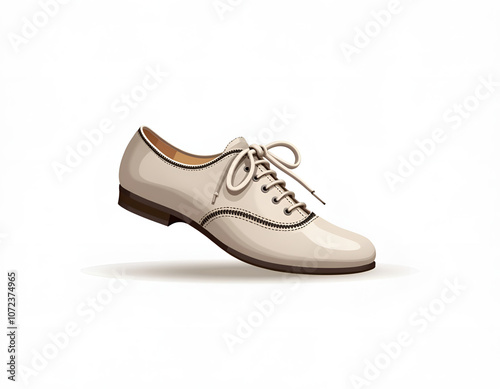 Celtic dance shoes in cream color with laces on a light background