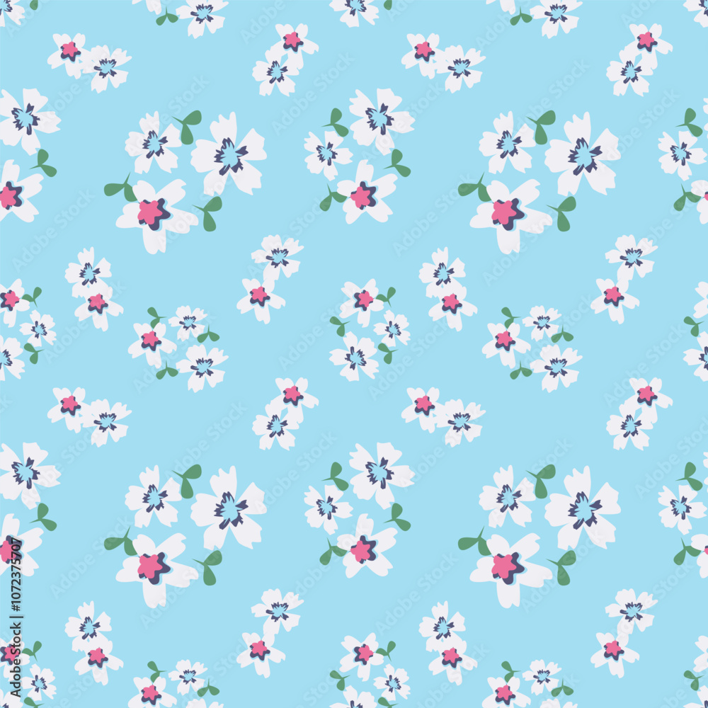 cute small flower seamless pattern on background cute small flower seamless pattern on background