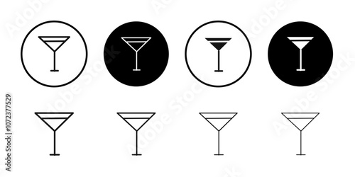 Cocktail icon Flat art illustration in outline