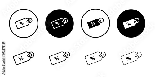 Discount icon Flat art illustration in outline