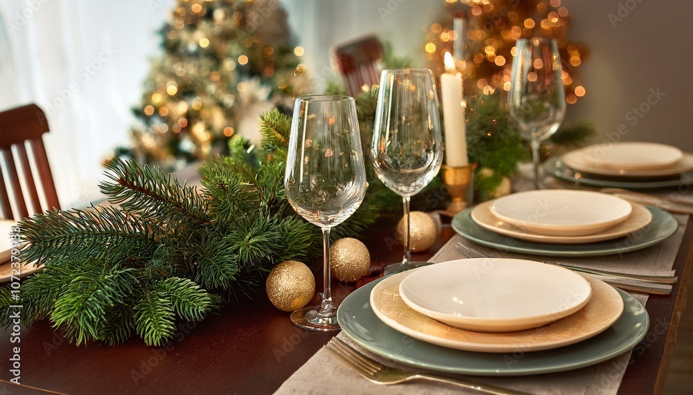 Mesa de Navidad, Ultima cena del año, Decoración Navideña, viasta aerea Mesa de Navidad, Ultima cena del año, Decoración Navideña, viasta aerea