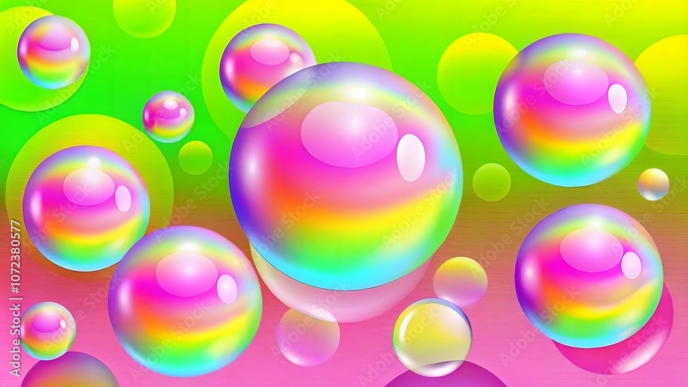 3d background of bubbles with sound waves, bright gradient green color theme 3d background of bubbles with sound waves, bright gradient green color theme