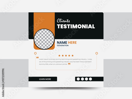 client testimonial design template and client testimonial social media post design
