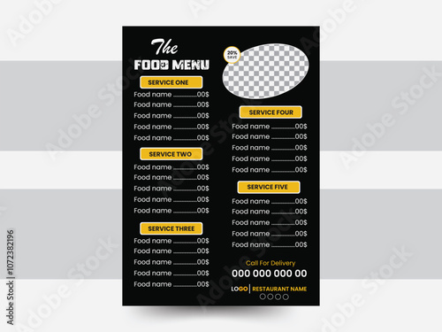 Restaurant luxury food menu burger template modern
