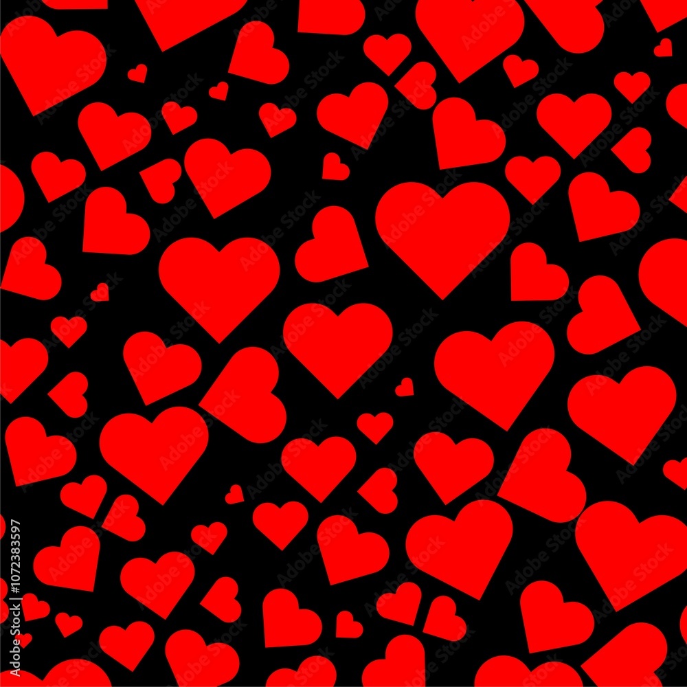 Hearts seamless pattern isolated on black background Hearts seamless pattern isolated on black background