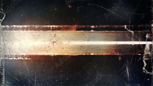 Scratched and Grunge Textured Filmstrip with Light Leaks