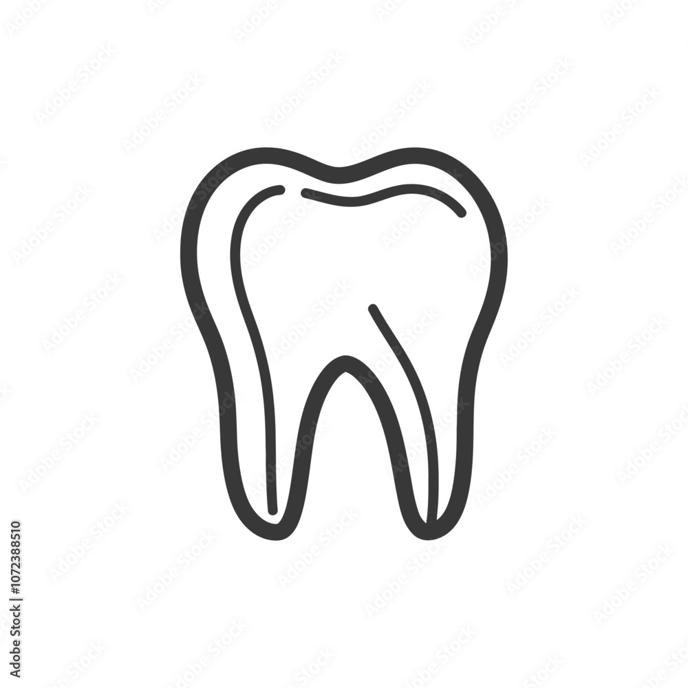 Line Drawing of a Single Tooth Line Drawing of a Single Tooth