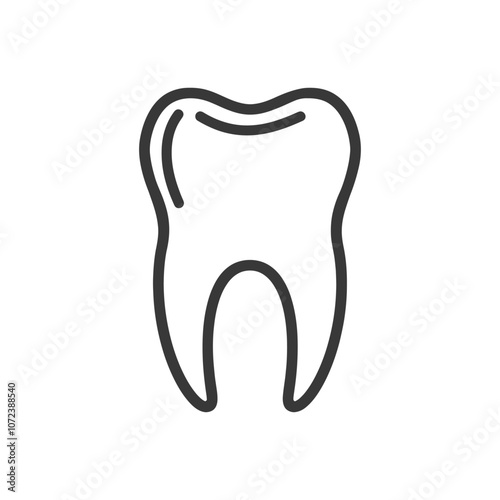 Line drawing of a single tooth