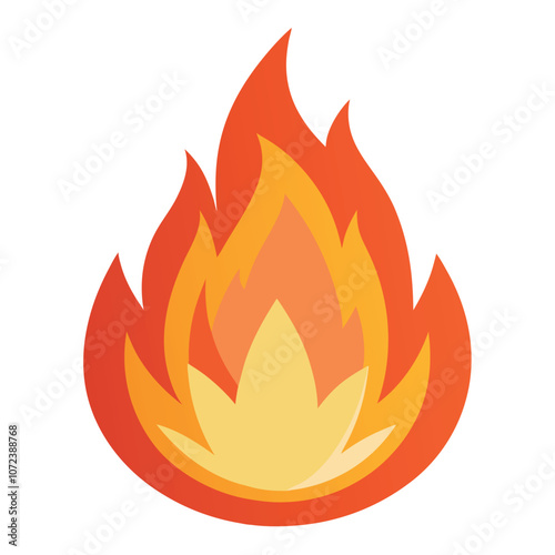 Fire ball. Flame from burning fuel illustration white background