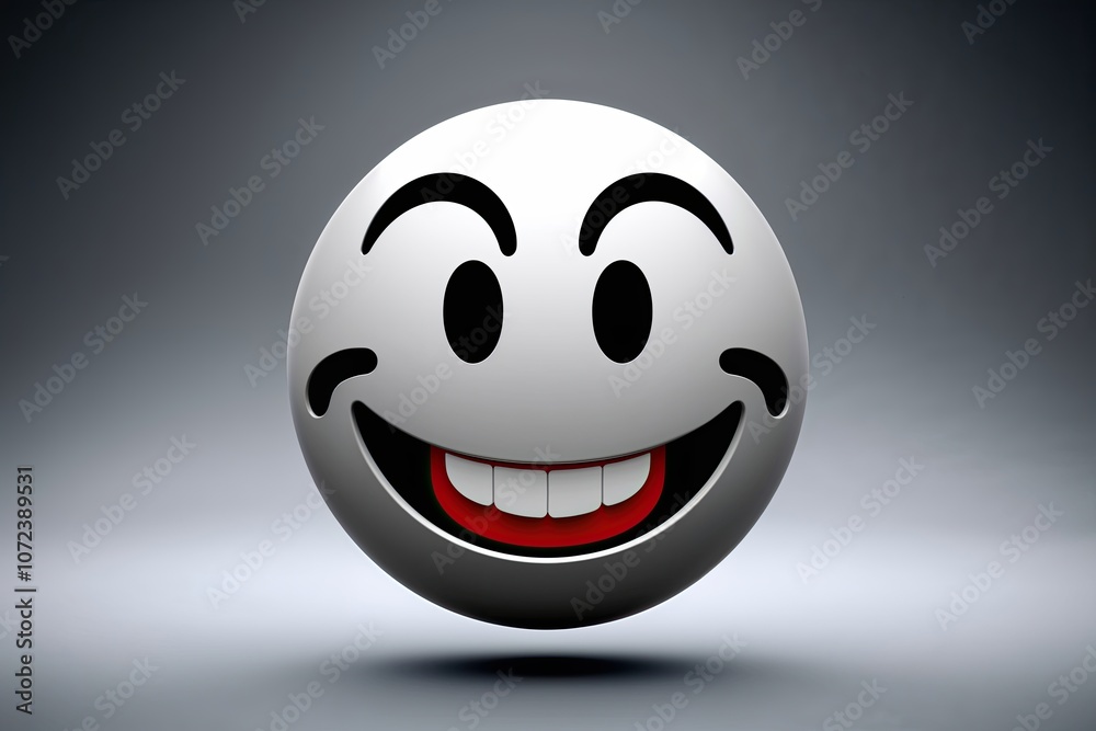 Fototapeta premium 3D Playful Mischievous Grinning Emoticon