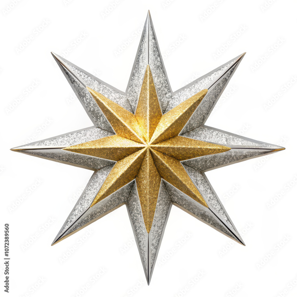 Christmas Silver star gold eight-pointed illustration. Christmas Silver star gold eight-pointed illustration.
