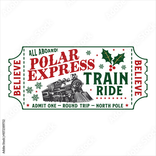 Polar Express Svg, Believe Polar Express Svg Bundle, North Pole Svg, Train Svg, polar express png,polar express ticket, Holiday Sign