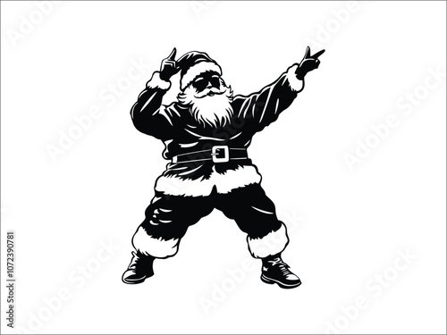 Dabbing Santa Claus Silhouettes - Fun Christmas Dance Illustration